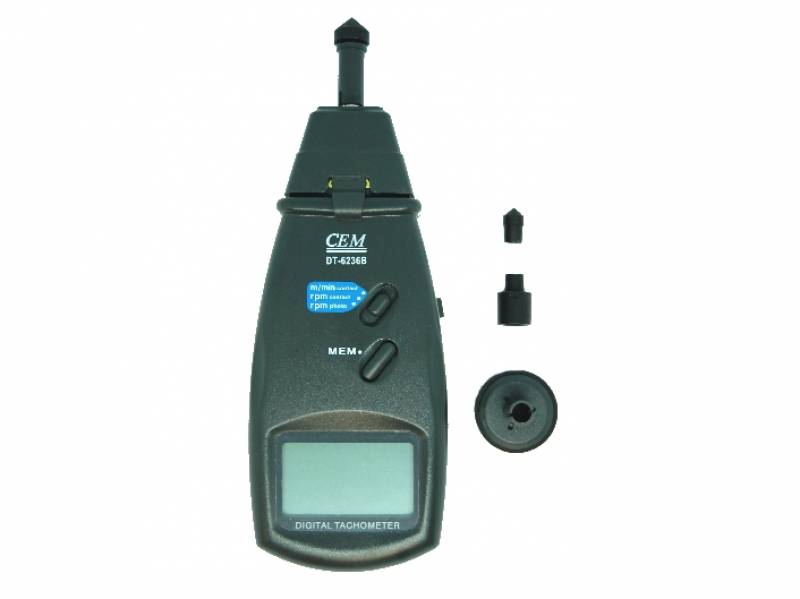 Vente appareil de mesure avec embouts - Tachymètre laser digital éco avec et sans contact - TEC 6236 B